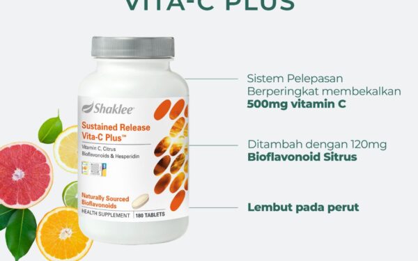 SUSTAINED RELEASE VITA-C PLUS: VITAMIN C TERBAIK DENGAN BIOFLAVONOIDS CITRUS