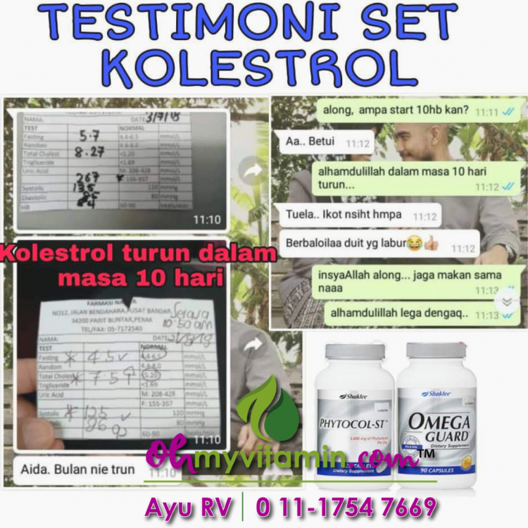HIMPUNAN TESTIMONI TURUNKAN KOLESTEROL DENGAN SET KOLESTEROL SHAKLEE