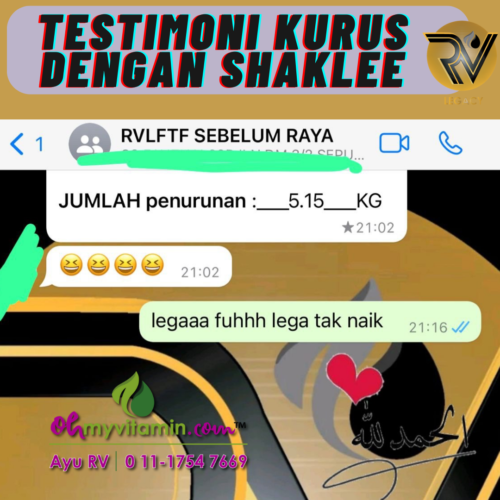  2. TESTIMONI KURUS DENGAN SET KURUS SHAKLEE PREMIUM