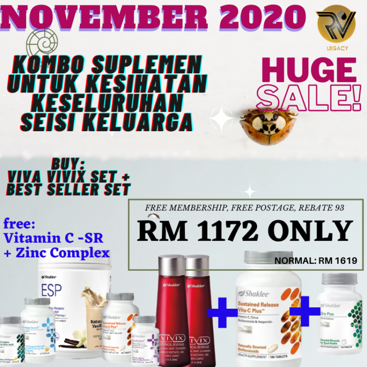 PROMOSI SHAKLEE NOVEMBER 2020 VIVIX DAN BEST SELLER SET