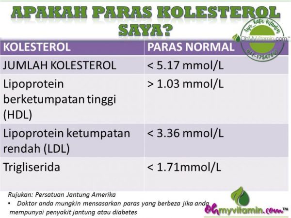 KOLESTEROL: KENALI PUNCA, KESAN & CARA TURUNKAN PARAS KOLESTEROL DENGAN CEPAT DAN BERKESAN