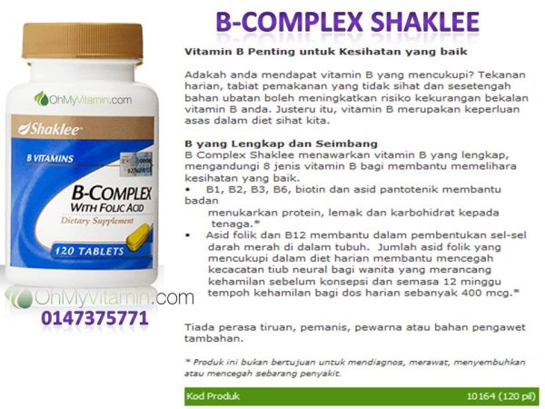 B-COMPLEX: DENGAN ASID FOLIK & 8 JENIS VITAMIN B
