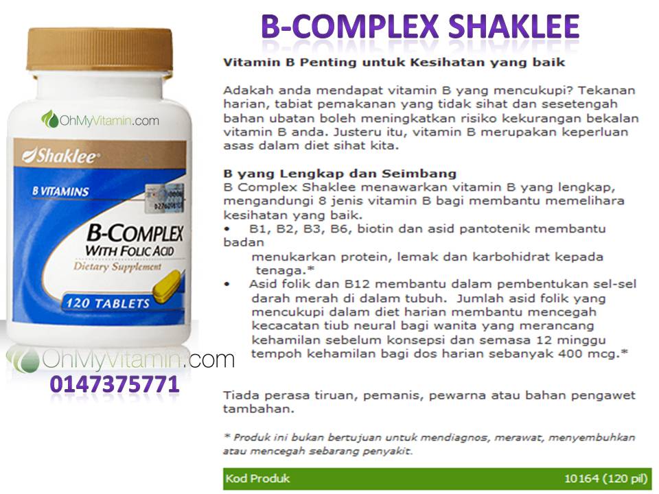 B-COMPLEX: DENGAN ASID FOLIK & 8 JENIS VITAMIN B