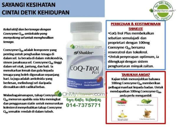 COQ 10 SHAKLEE IALAH COQ TROL PLUS