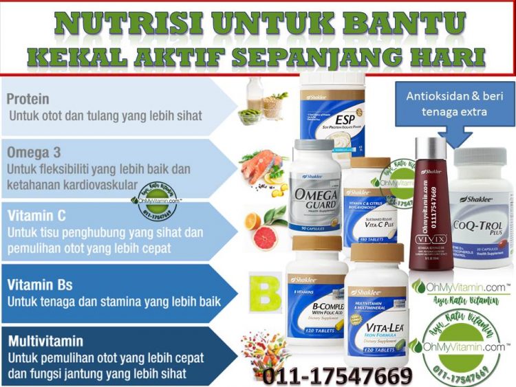 SERING LEMAH DAN LESU? JOM TENGOK NUTRISI UNTUK BANTU KEKAL AKTIF SEPANJANG HARI