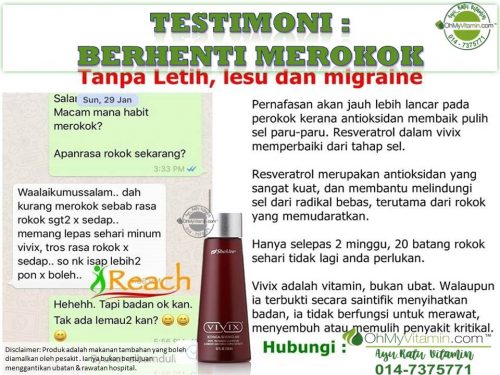 TESTIMONI BERHENTI MEROKOK DENGAN VIVIX