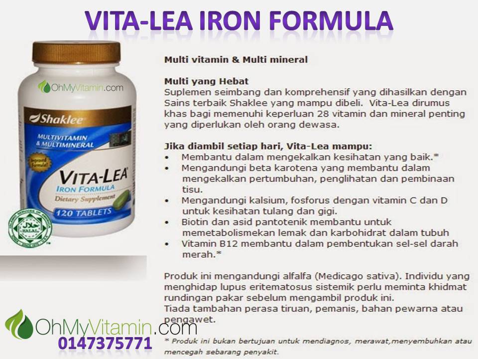 VITA-LEA IRON FORMULA MULTIVITAMIN TERBAIK