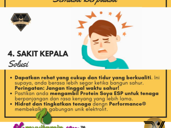 ATASI DAN ELAK SAKIT KEPALA KETIKA BERPUASA.