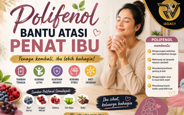 POLIFENOL BANTU ATASI PENAT IBU: CARA IBU KEKAL BERTENAGA WALAU SIBUK BEKERJA & URUS RUMAH